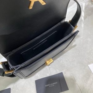 YSL 634306 Yves Saint Laurent Solferino Box Small Shoulder Handbag Black - luxibagsmall