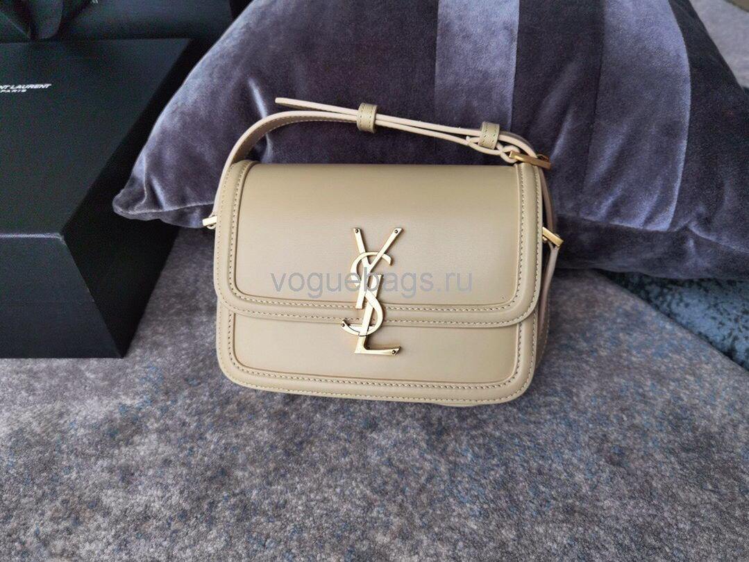 YSL 634306 Yves Saint Laurent Solferino Box small Shoulder Handbag Beige - luxibagsmall