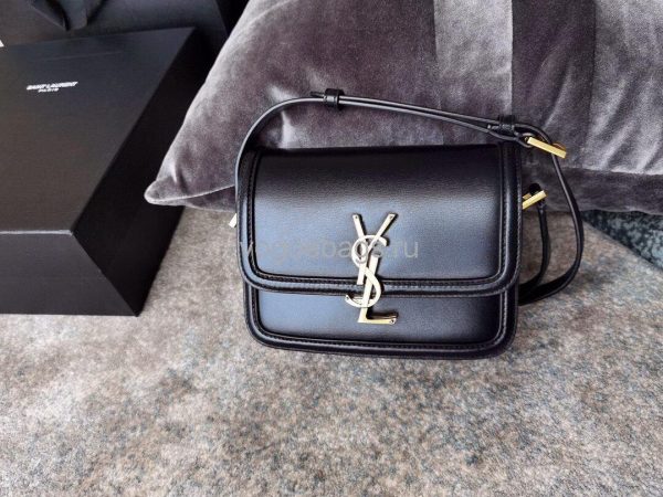 YSL 634306 Yves Saint Laurent Solferino Box small Shoulder Handbag Black - luxibagsmall