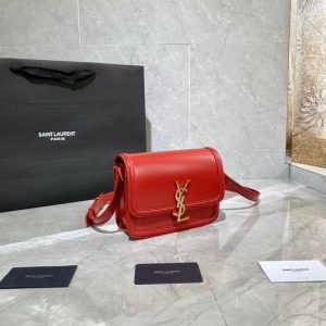 YSL 634306 Yves Saint Laurent Solferino Box Small Shoulder Handbag Red - luxibagsmall