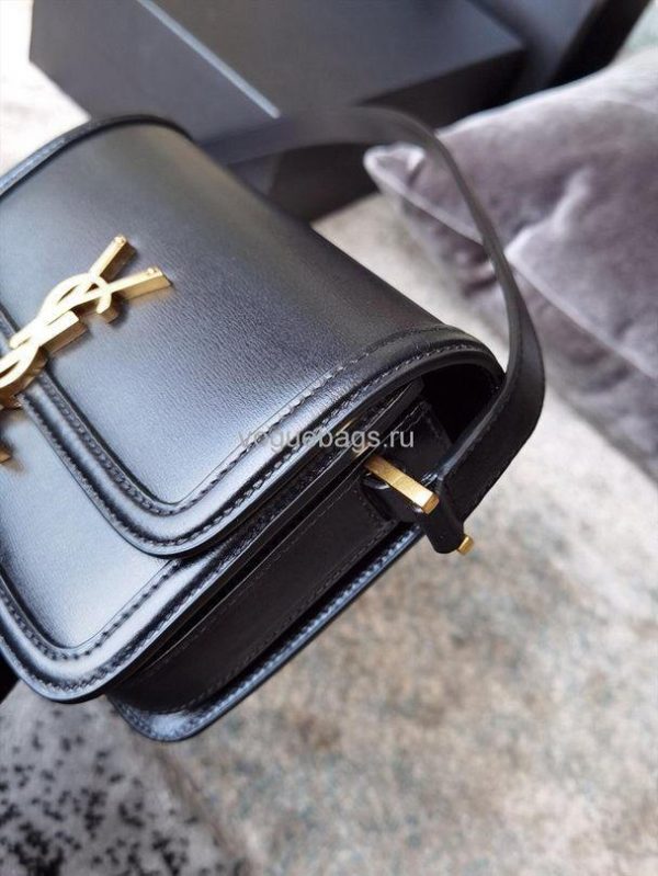 YSL 634306 Yves Saint Laurent Solferino Box small Shoulder Handbag Black - luxibagsmall