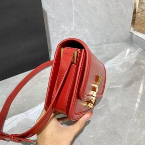 YSL 634306 Yves Saint Laurent Solferino Box Small Shoulder Handbag Red - luxibagsmall