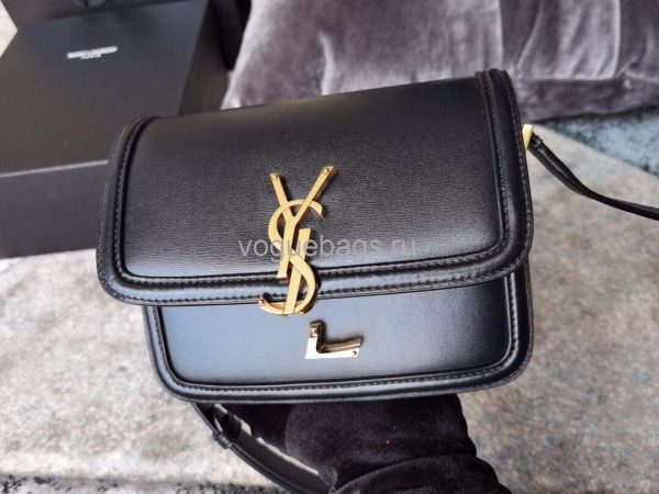 YSL 634306 Yves Saint Laurent Solferino Box small Shoulder Handbag Black - luxibagsmall