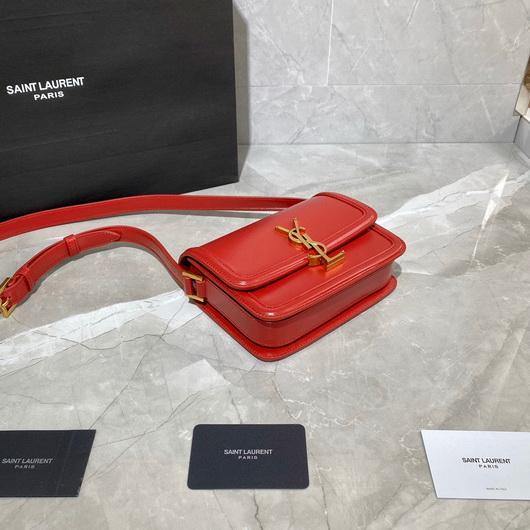 YSL 634306 Yves Saint Laurent Solferino Box Small Shoulder Handbag Red - luxibagsmall