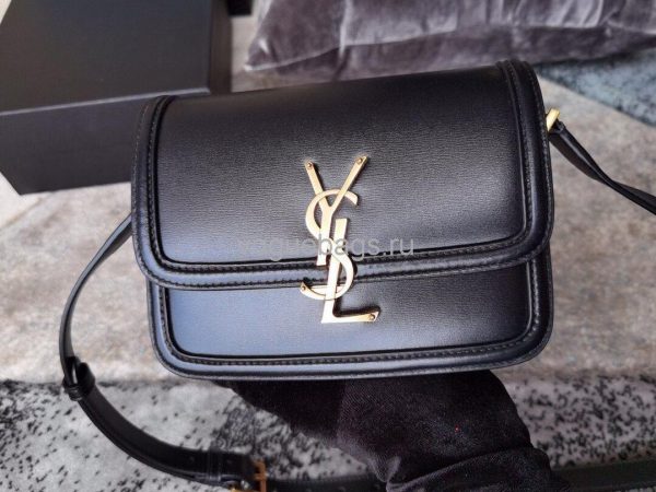 YSL 634306 Yves Saint Laurent Solferino Box small Shoulder Handbag Black - luxibagsmall