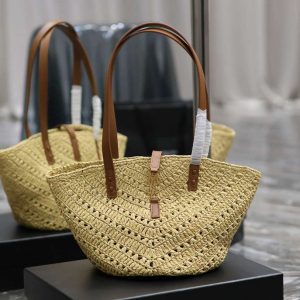 xubag.ru-ysl-751240-panier-small-in-raffia-and-vegetable-tanned-leather-apricot-1