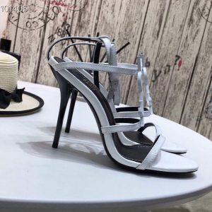 YSL Cassandra Sandals Leather With Monogram White 30127 - luxibagsmall