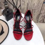 YSL Cassandra Sandals In Patent Leather With Monogram Red 30124 - luxibagsmall