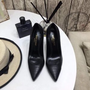 Yves Saint Laurent Opyum Pumps Leather Black heel 30138 - luxibagsmall