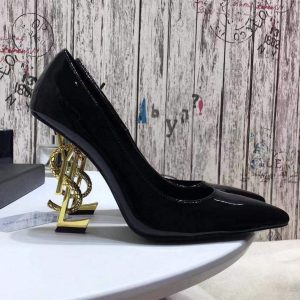 Yves Saint Laurent Opyum Pumps Leather Golden heel 30136 - luxibagsmall