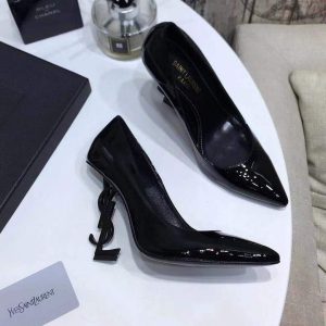 Yves Saint Laurent Opyum Pumps Leather Black heel 30139 - luxibagsmall