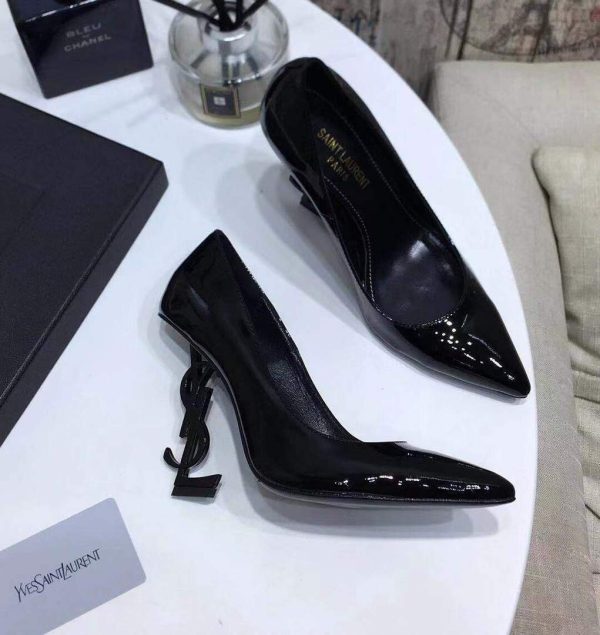 Yves Saint Laurent Opyum Pumps Leather Black heel 30139 - luxibagsmall