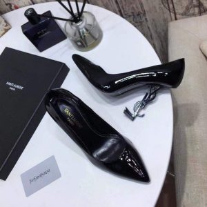 Yves Saint Laurent Opyum Pumps Leather Black heel 30139 - luxibagsmall