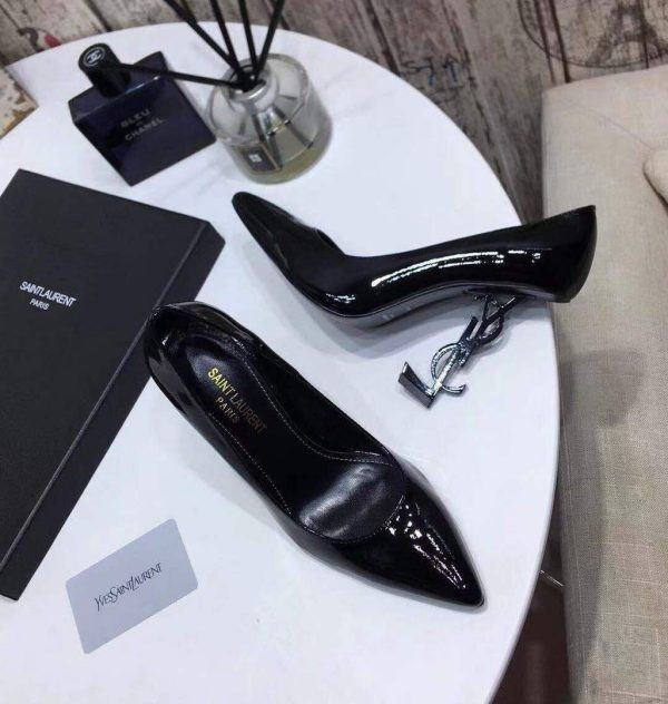 Yves Saint Laurent Opyum Pumps Leather Black heel 30139 - luxibagsmall