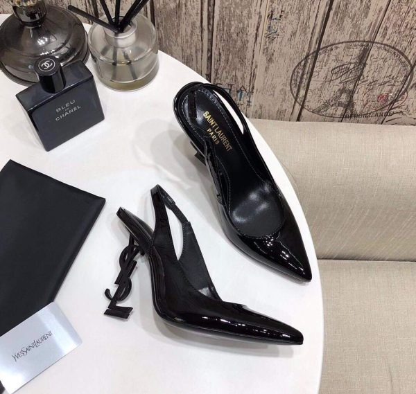 Yves Saint Laurent Opyum Pumps Leather Black heel 30148 - luxibagsmall