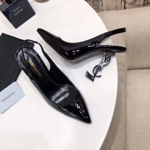 Yves Saint Laurent Opyum Pumps Leather Black heel 30148 - luxibagsmall