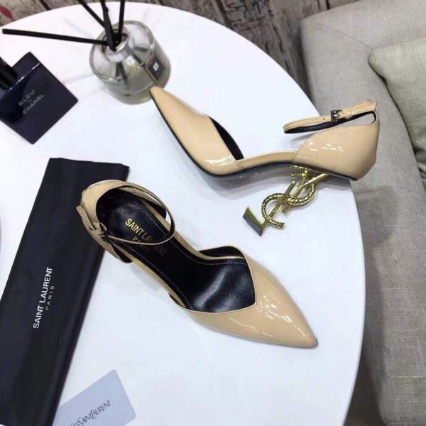 Yves Saint Laurent Opyum Pumps Leather Glod heel 30146 - luxibagsmall