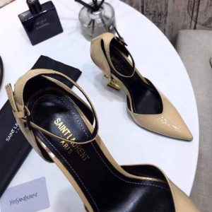 Yves Saint Laurent Opyum Pumps Leather Glod heel 30146 - luxibagsmall