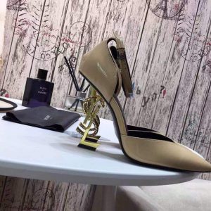 Yves Saint Laurent Opyum Pumps Leather Glod heel 30146 - luxibagsmall