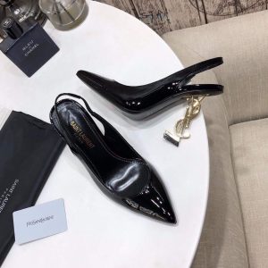 Yves Saint Laurent Opyum Pumps Leather Glod heel 30147 - luxibagsmall