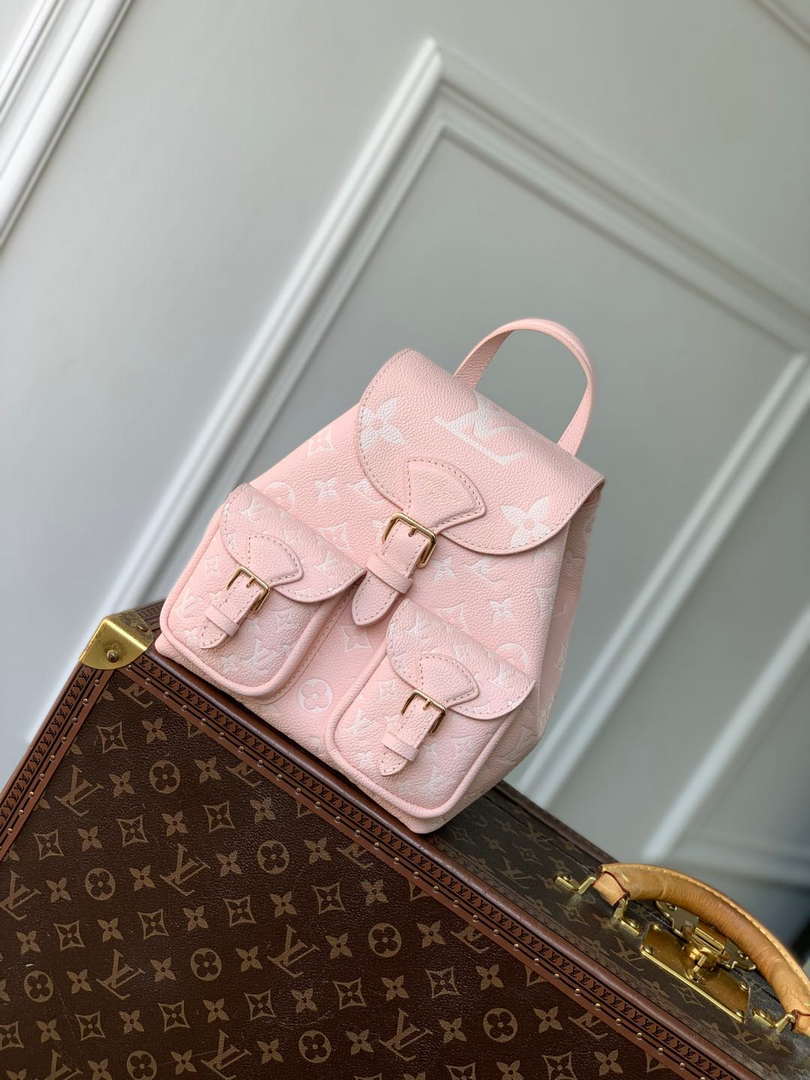 LV M12987 Louis Vuitton Backup Bicolor Monogram Empreinte leather Pink