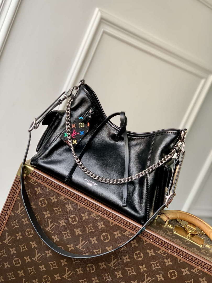 LV M24861 Louis Vuitton LV x TM CarryAll Vibe PM Handbag Black