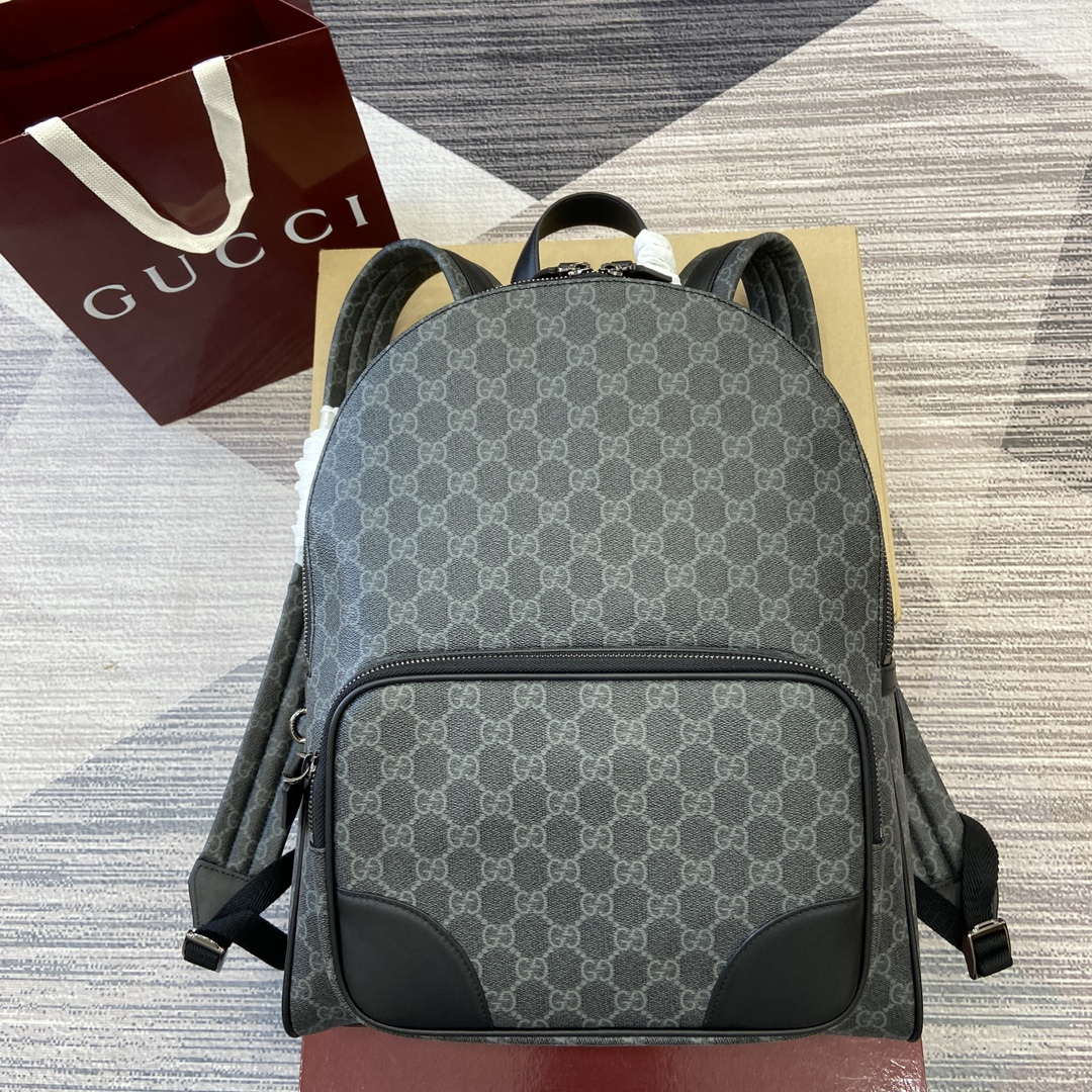 Gucci 821159 GG Emblem Medium Backpack Black