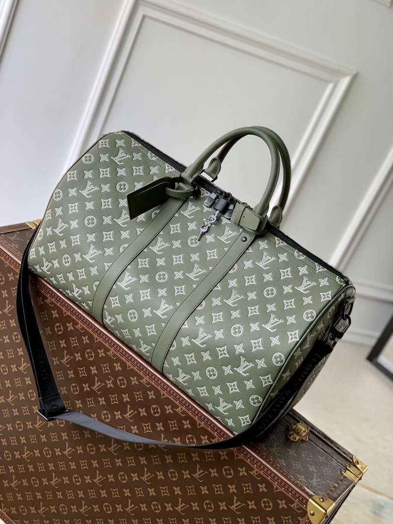 LV M12504 Louis Vuitton Keepall Bandoulière 50 Travel Bag Monogram Shadow