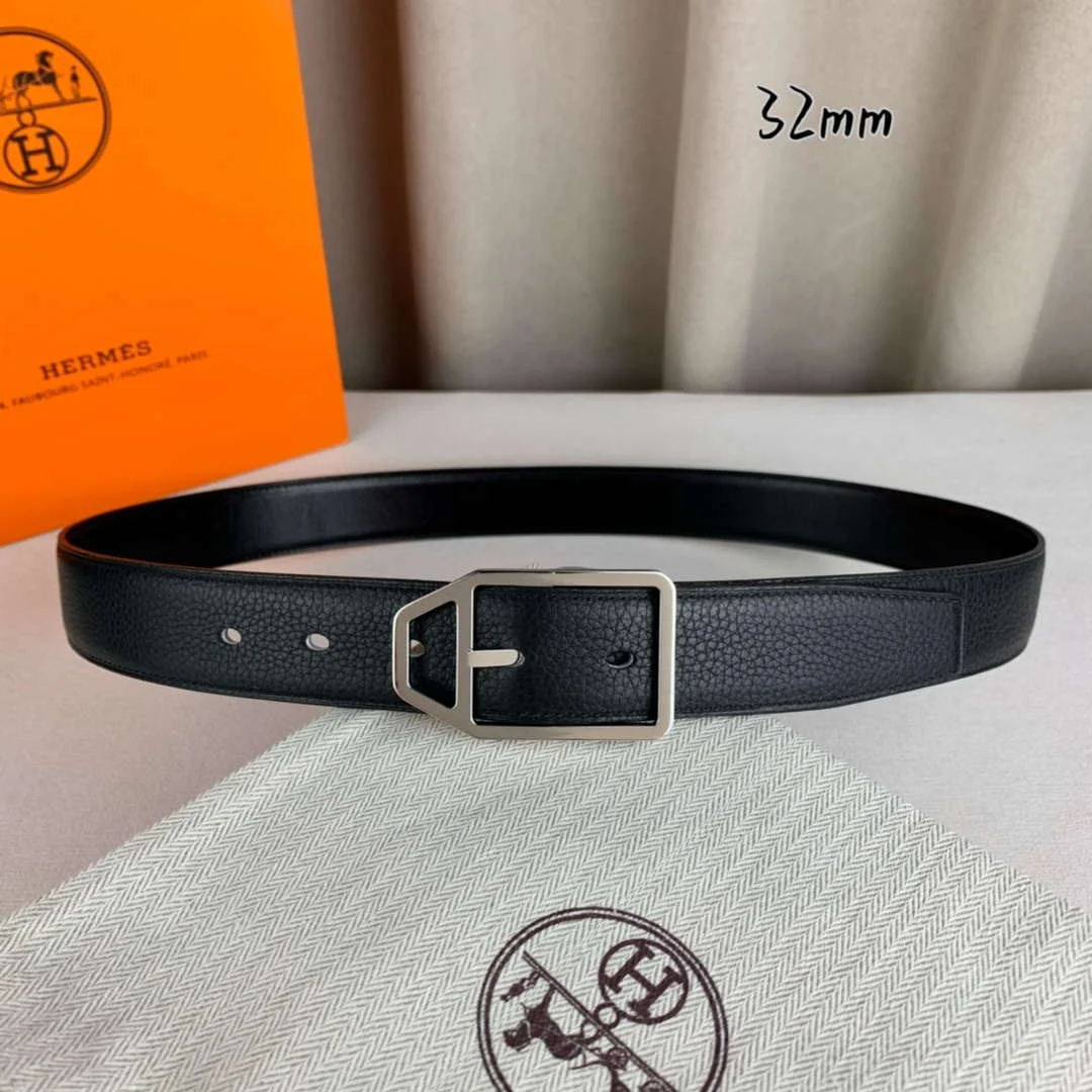 Hermes H010632UP2K Jockey belt buckle & Reversible leather strap 32 mm H88011