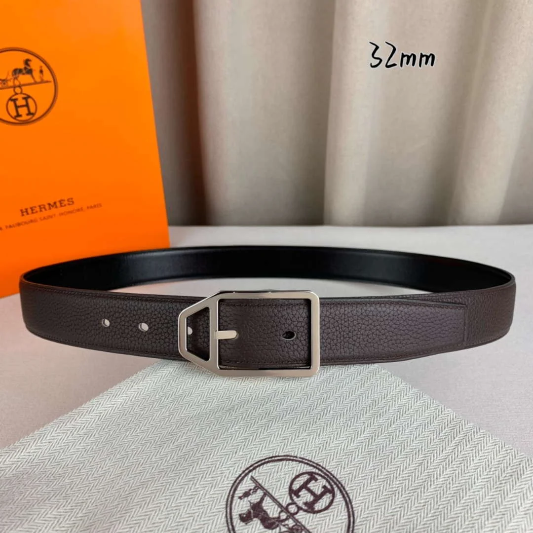 Hermes H010632UP2K Jockey belt buckle & Reversible leather strap 32 mm H88012