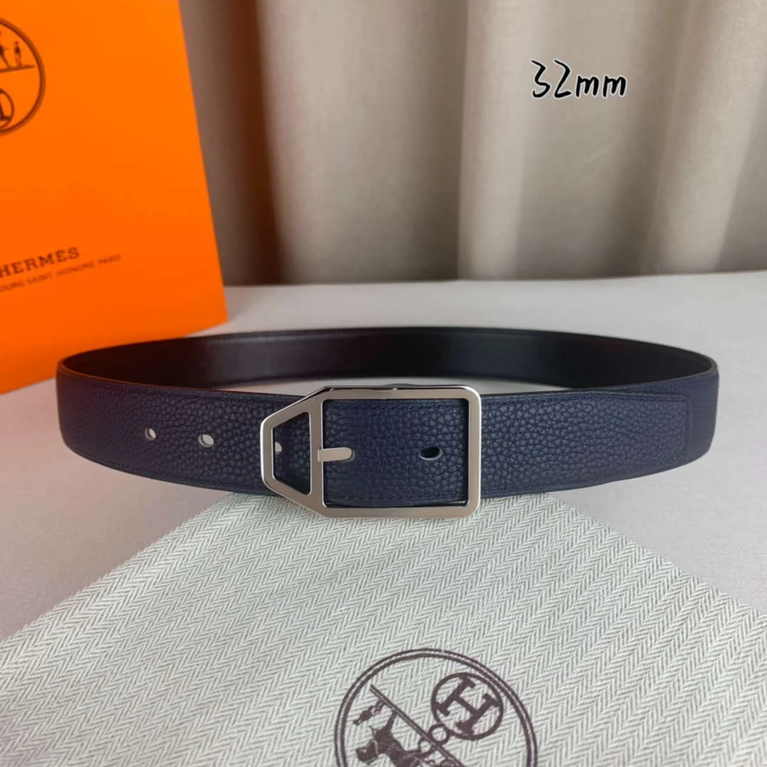 Hermes H010632UP2K Jockey belt buckle & Reversible leather strap 32 mm H88015