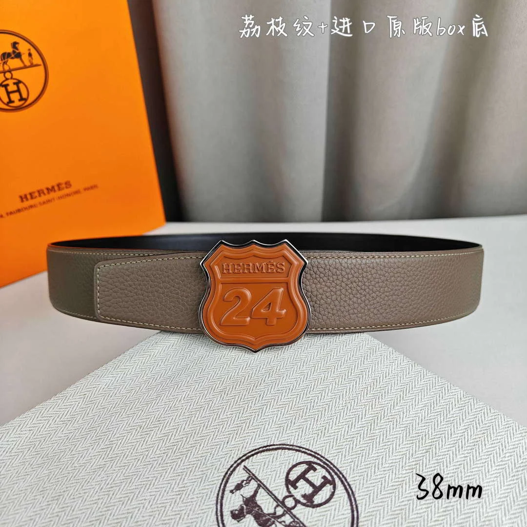 Hermes H010636UK89 On the Road belt buckle & Cache-Tout leather strap 38 mm H88005