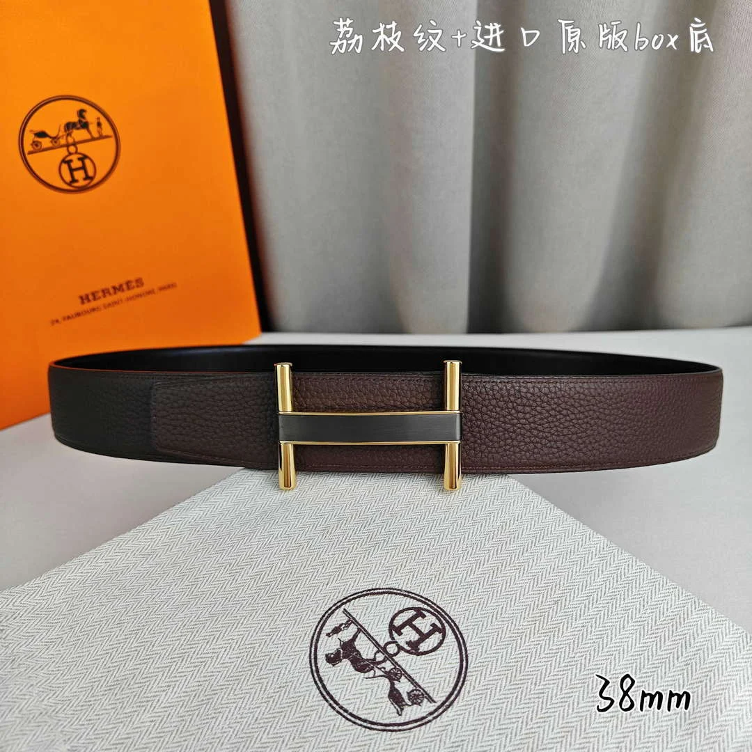 Hermes H077931CP2K Jockey belt buckle & Reversible leather strap 38 mm H88016