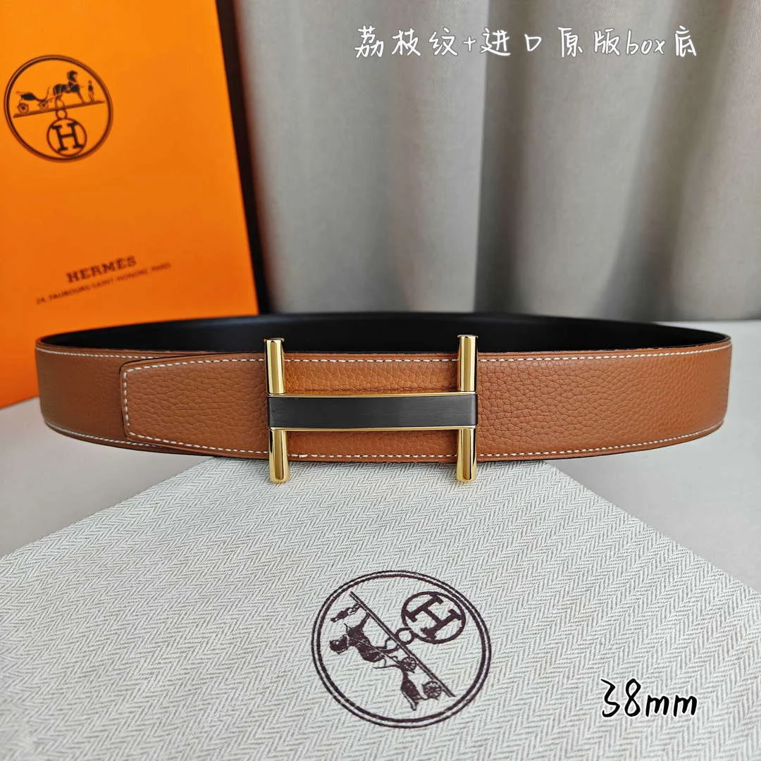 Hermes H077931CP2K Jockey belt buckle & Reversible leather strap 38 mm H88017