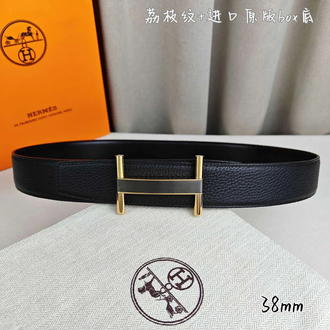Hermes H077931CP2K Jockey belt buckle & Reversible leather strap 38 mm H88018