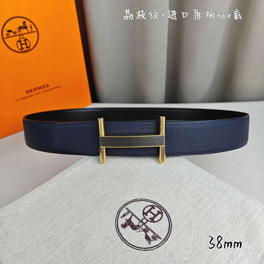 Hermes H077931CP2K Jockey belt buckle & Reversible leather strap 38 mm H88019