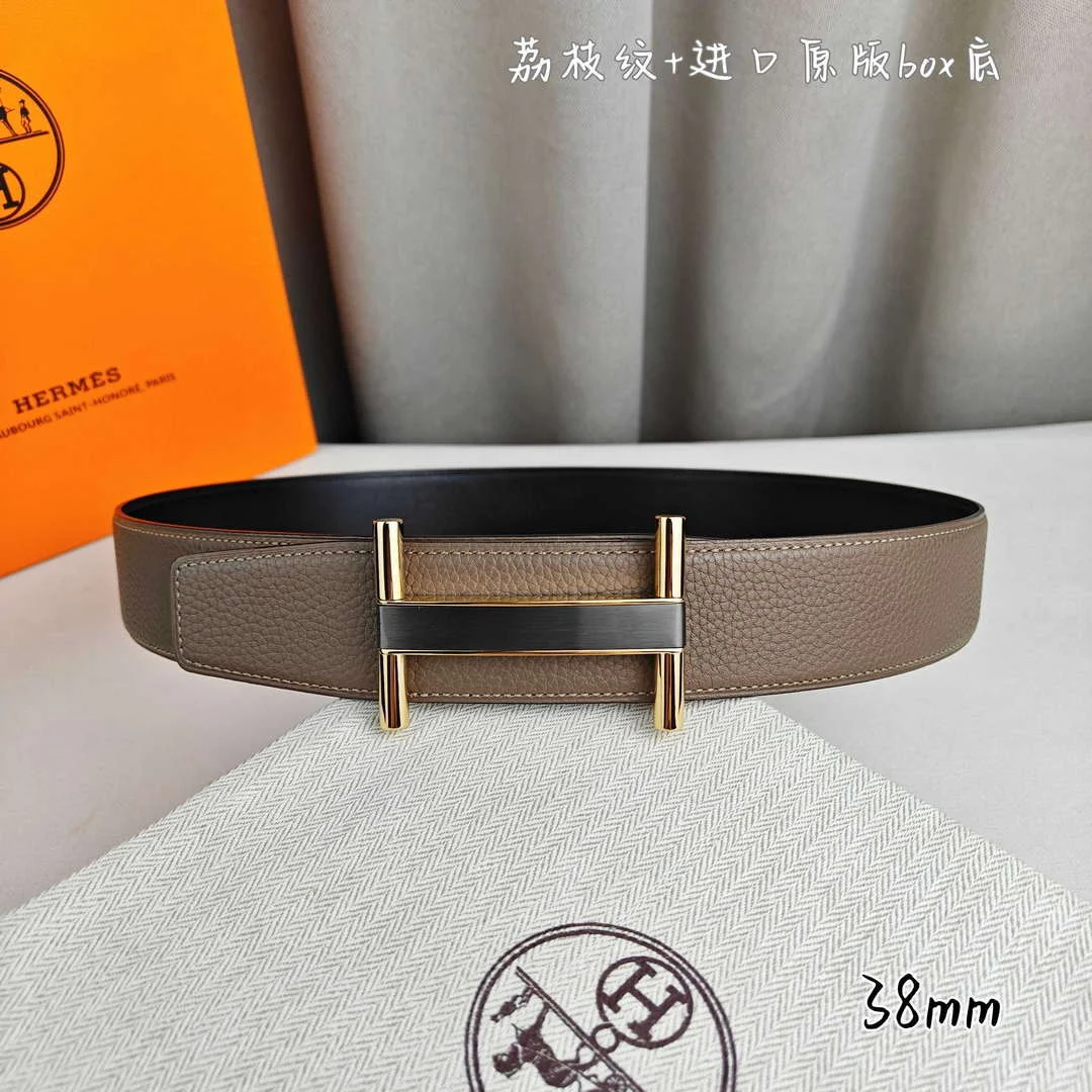 Hermes H077931CP2K Jockey belt buckle & Reversible leather strap 38 mm H88020