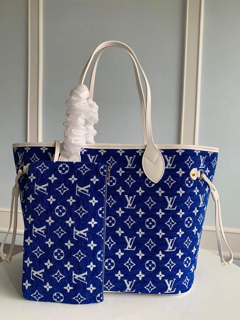Louis Vuitton M46220 LV M46102 Neverfull MM Tote Bag Blue