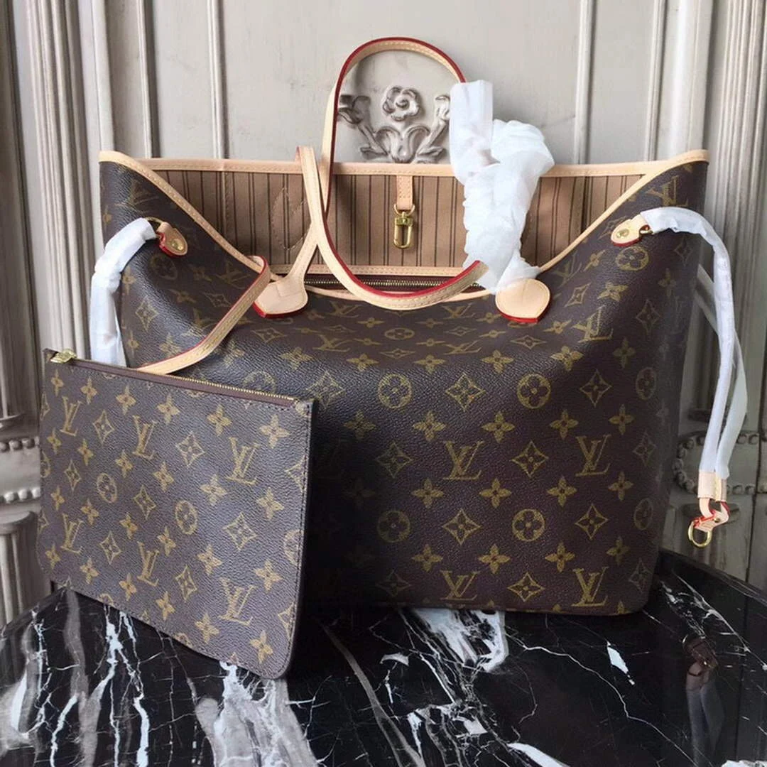 LV M40990 Louis Vuitton Neverfull GM Bag Monogram canvas Beige