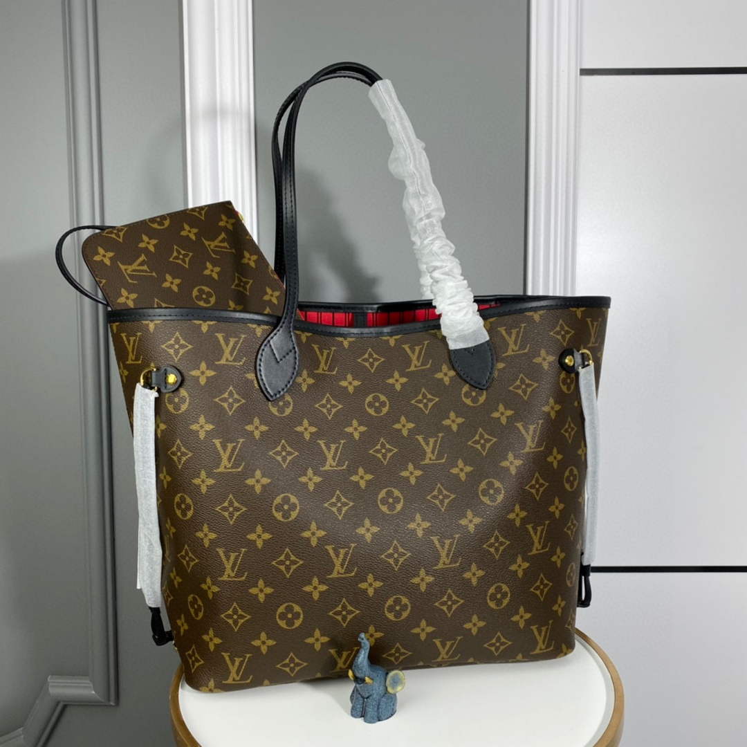 LV M41176 Louis Vuitton Neverfull MM Monogram Canvas Black