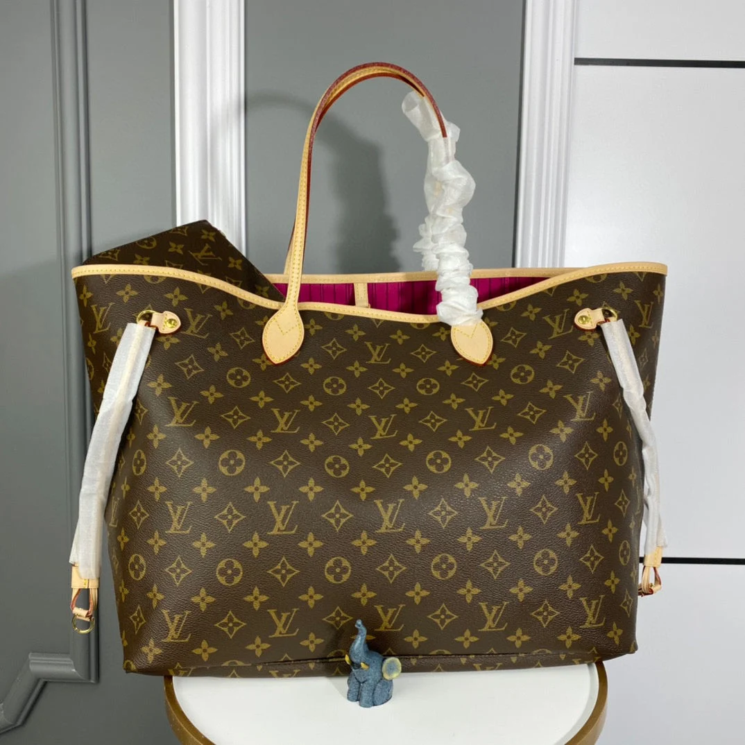 LV M41180 Louis Vuitton Neverfull GM Bag Monogram Canvas Pivoine Pink