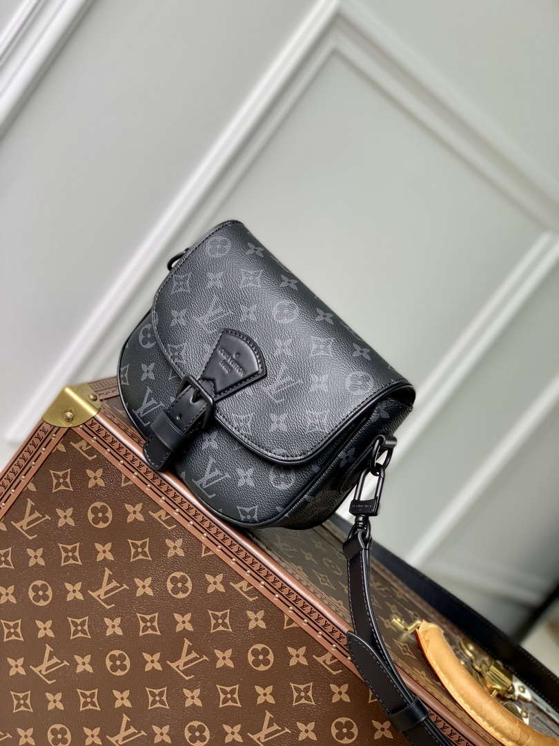 Louis Vuitton LV M47060 Montsouris Messenger PM Monogram Eclipse Canvas